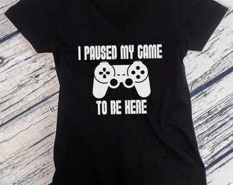 Computer Gaming Tee Etsy - kids t shirt i paused my game to be here roblox funny boys girls