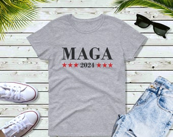 Womens - MAGA 2024 Make America Great Again T Shirt, US Presidential Election 2024 Tshirt, Donald Trump Shirt, Republican Gift Tee, Support