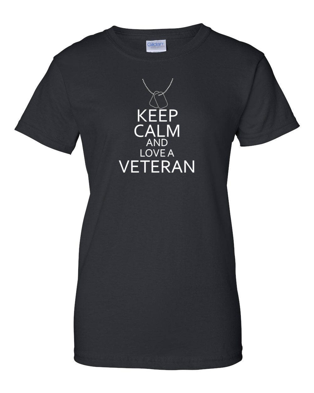 Ladies Keep Calm And Love A Veteran T Shirt Veterans Day US Military Army Tee