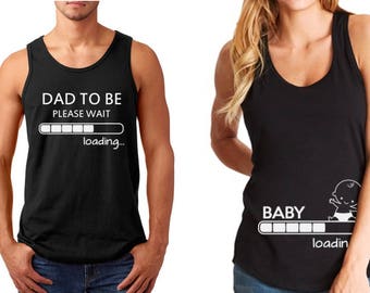 Tank Top #3 - Pregnancy Announcement Couple Shirts - Baby Loading - Dad To Be Maternity - Baby Shower Tee - Pregnancy Announcement Shirt