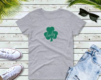Lucky Clover Shirt for Women, St Patrick’s Day Tee, Irish Shamrock Shirt, Funny Lucky Charm Top, Pub Crawl Party Outfit