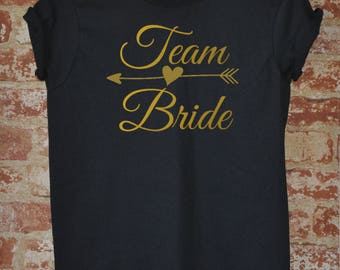 Gold Team Bride Shirt, Bachelorette Party T-Shirt, Wedding, Marriage, Funny Tee