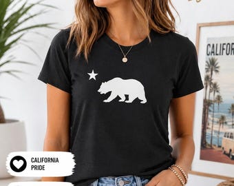 California Bear Shirt, Cali Republic Tee, Minimalist Bear Shirt, California Pride Tee, West Coast Style