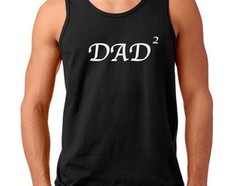 Dad of 2 Tank Top, Funny Dad Shirt, Best Dad Gift, Husband Tank, Dad Birthday Gift, Anniversary Gift for Him, Black Cotton Dad Tee