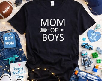Mom Of Boys T Shirt, Womens Mama Tee, Modern Mom Shirt, Soft Cotton Top, Mothers Day Gift, Boy Mom Outfit, Cute Mom Life Tee, Gift For Mom