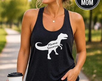 Mamasaurus Tank Top, Mama Dinosaur Shirt, Funny Mom Gift, Mothers Day Tank, Cute Mama Tee