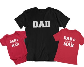 Dad and Dads Little Man Shirt Set, Matching Daddy Son Outfits, First Fathers Day Gift, Baby or Toddler Tee, Cute Family Shirt Pair