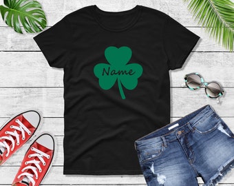 Womens Shamrock Shirt, Add Your Name,  Customized Gift, Personalized Last Name, St Patrick's Day Shirt, Irish Drinking Shirt, Parade Shirt