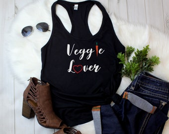 Womens Tank Top - Veggie Lover #2 T Shirt, Vegan Shirt, Vegetarian Shirt, Vegan T Shirt, Veggie Shirt, Funny Vegan Shirt, Animal Lover Gift