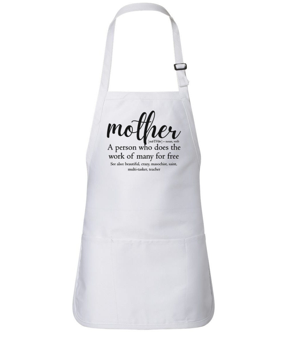 Mothers Day Gift Idea World's Best Mom Cooking Apron, White Chef Apron For  Women, Machine Washable