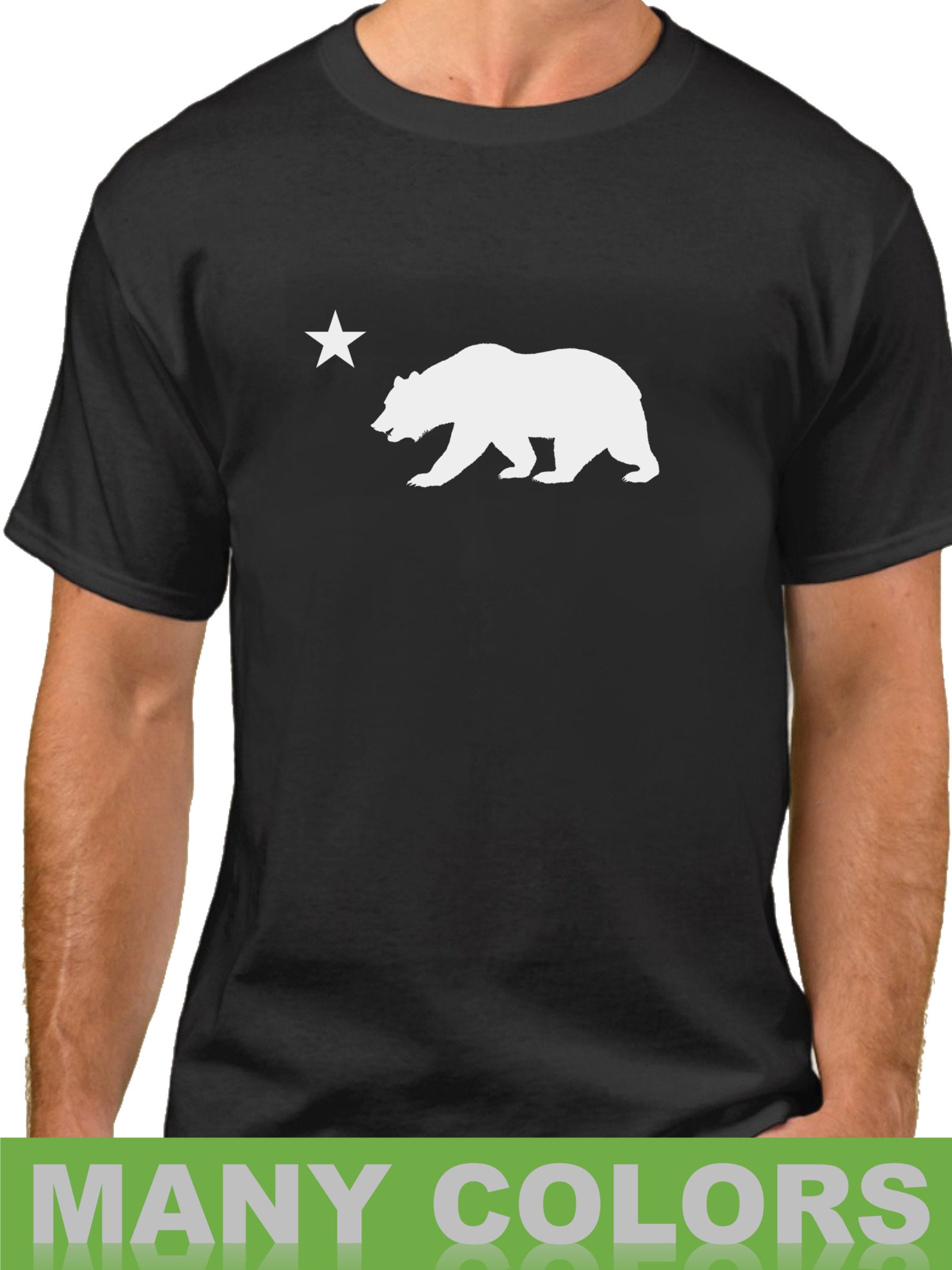 california republic shirt flag bear and star tee cali bear t