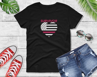 Women's - Survivor T Shirt, Breast Cancer, Cancer Awareness, Cancer Survivor, Breast Cancer Ribbon, Breast Cancer Gift
