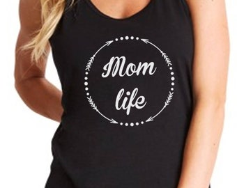 Ladies Tank Top - Mom Life Shirt Gift For Mommy T-Shirt Tired as a Mother Christmas Christmas