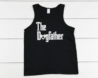 Mens Tank Top - The Dogfather T Shirt - Dog Lover Shirt, Hold On I See a Dog, Loves Dogs Tee, Dog Owner Gifts, Funny Dog Shirts, Paw Print