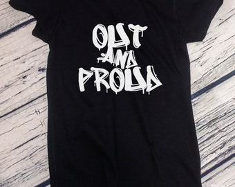 Ladies Out And Proud Shirt - Coming Out T-Shirt - LGBT Tee - Gay Lesbian Bisexual Trans - LGBTQ Gift - Pride Month - Women's