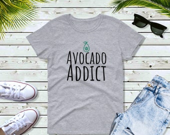 Womens - Avocado Addict T Shirt, Vegan Shirt, Avocado, Funny Shirt, Vegan T Shirt, Funny T Shirt, Taco Shirt, Avocado Gift, Avocado Shirt