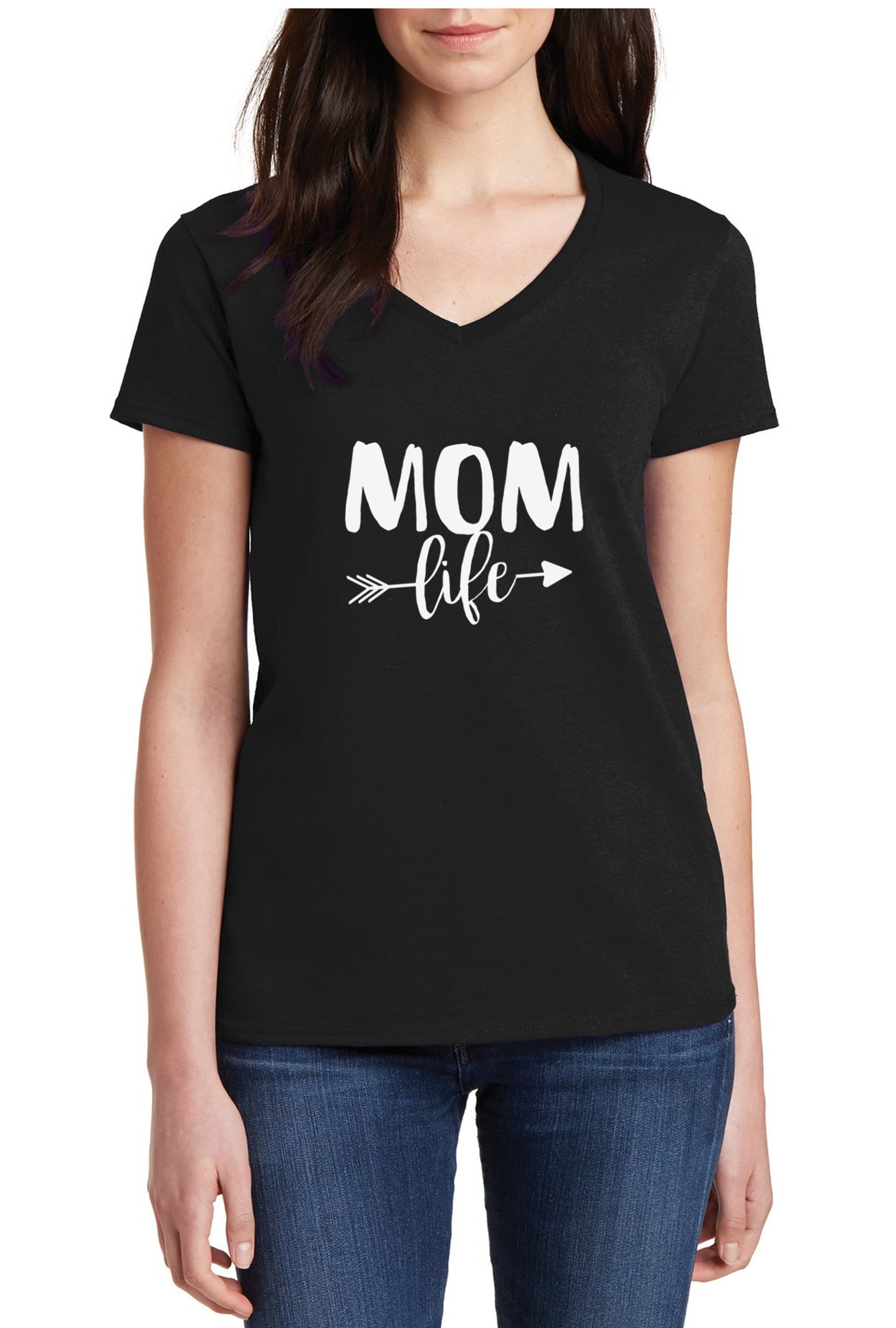 Women's Vneck Mom Life 2 T Shirt, Gift for Mom, Mama Shirt, Mothers
