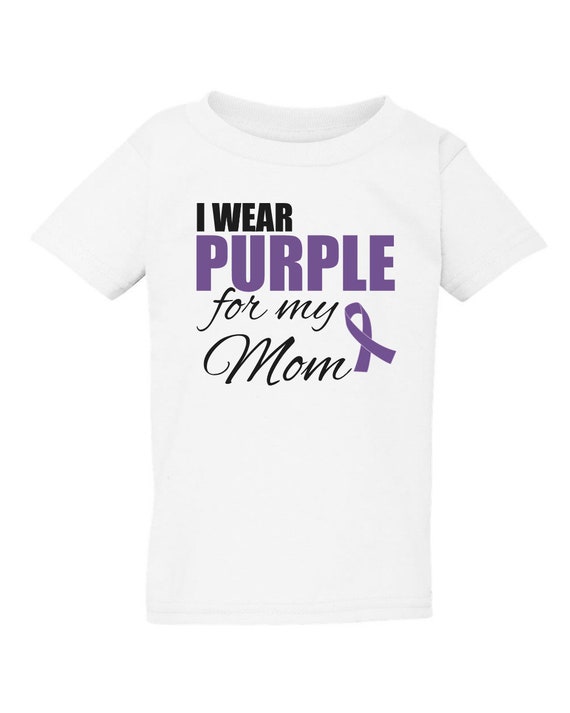 Youth Toddler I Wear Purple For My Mom Shirt Ribbon Epilepsy Awareness Kids Size 