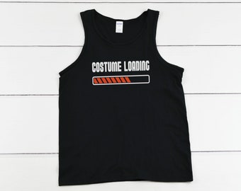 Men's Tank Top Costume Loading Shirt, Funny Halloween Tee, Witch Costume Top, Spooky Gift, Halloween Outfit, Lazy Costume, Fall Clothing