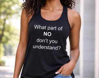 What Part Of No Tank Top, Feminist Racerback Tee, Womens March Shirt, Equality Message, Protest Apparel, Empowerment Wear Tank