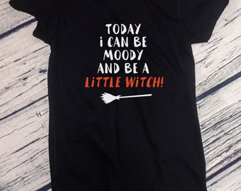 Womens Today I Can Be A Little Witch Shirt, Funny Halloween Shirt, Broom Tee, Easy Costume Top, Witchy Outfit, Spooky Shirt, Fall Gift