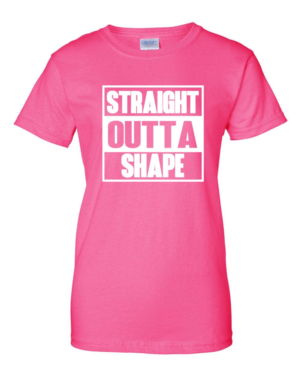Ladies Straight Outta Shape TShirt Funny Workout Tee Shirt Gym