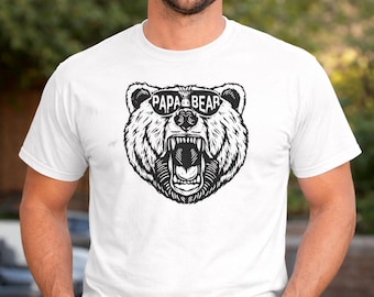 Papa Bear Shirt, Funny Dad Tee, Daddy Bear Gift, Best Dad Ever, Modern Father Style, Mens Crewneck Shirt, Gift From Daughter, Graphic Quote
