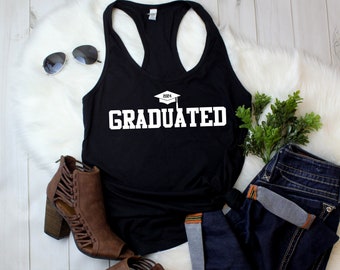 Womens Tank Top - Graduated 2024 Shirt, Senior Shirt, Graduation Shirt, Class of 2024, Graduation Shirts, Grad Gift, Graduate