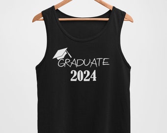 Mens Tank Top - Graduate 2024 T Shirt, Senior Shirt, Graduation Shirts, Class of 2024, Family Shirt, Graduate, Graduation Gift