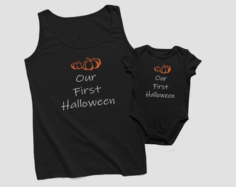Matching Dad Tank & Baby Bodysuit - Our First Halloween Outfit