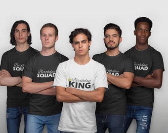 Birthday Squad Shirt, Bday King Tee, Mens Funny Party Top, Gift For Him, Birthday Crew Shirt, Matching Group Outfit, Handmade Birthday Tee