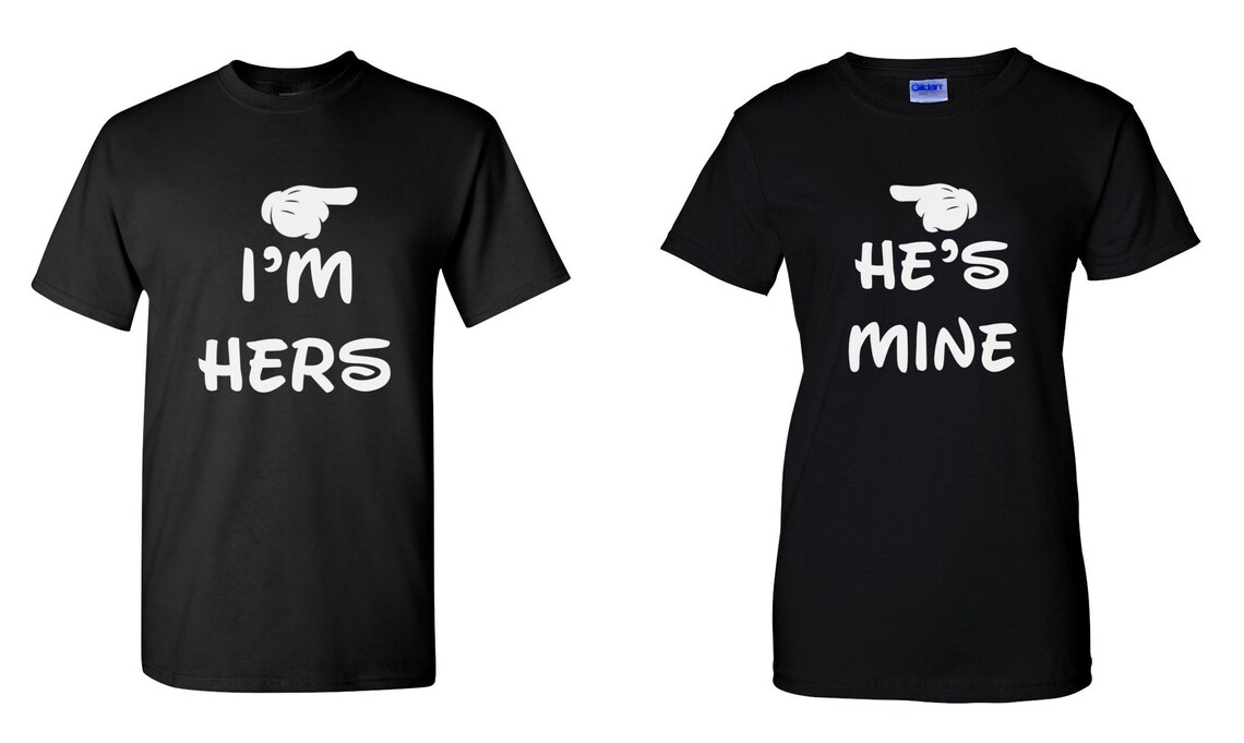 I'm Hers & He's Mine T Shirts SET Matching Couples | Etsy