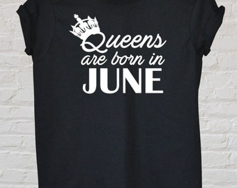 Birthday Gift for Women #2 Shirt Queens Are Born in June T-Shirt Short Sleeve