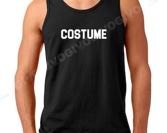 Mens Tank Top, Halloween Costume Shirt, Funny Party Tee, Nerd Geek Outfit, Black White Cotton Tank, Easy Costume Top, Sleeveless Funny Shirt