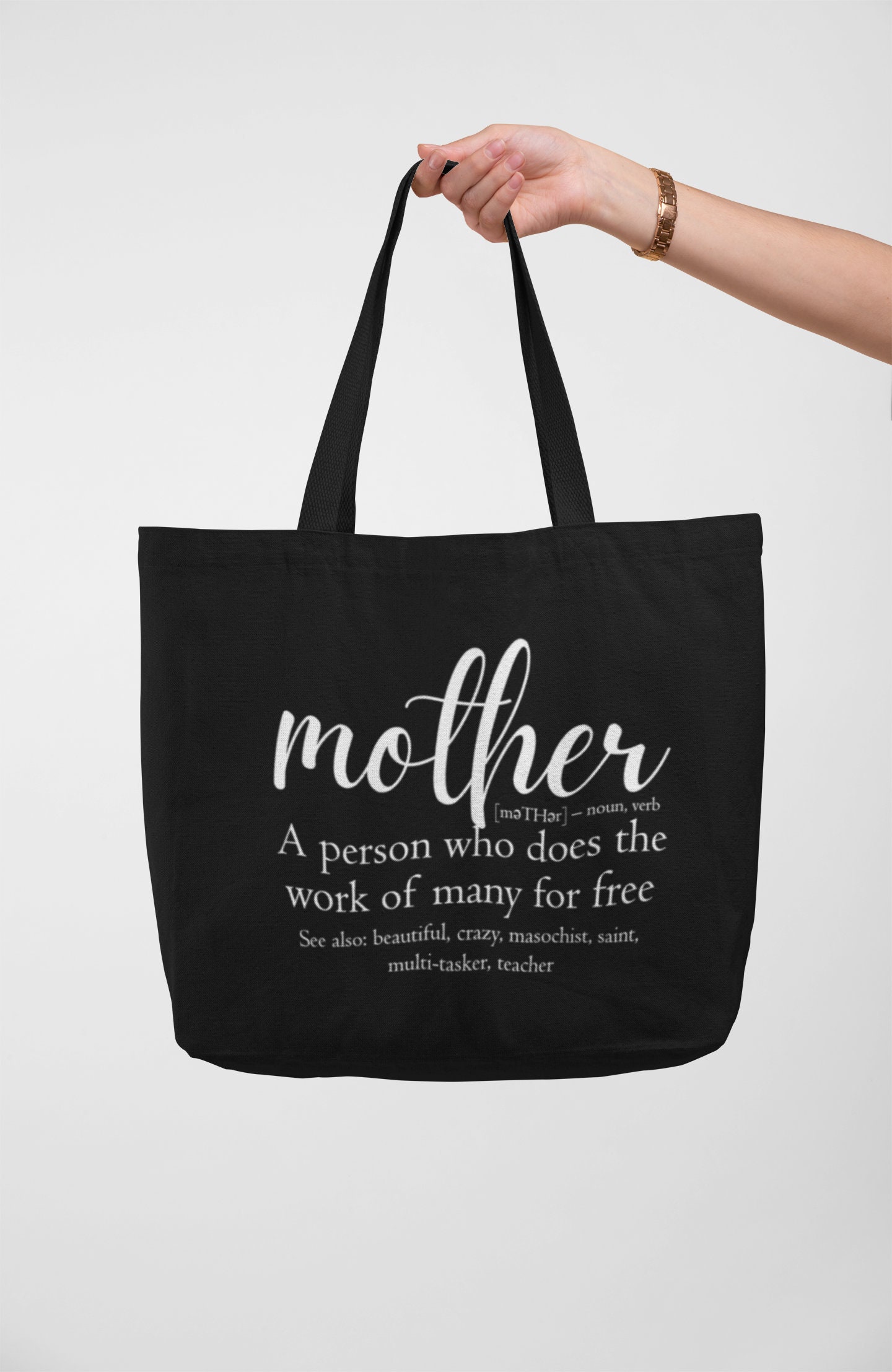 Mother Definition Tote Bag Shopping Bag Shoulder Bag Grocery Bag Canvas Bag Mothers Day Gift Mom Life Funny Gifts