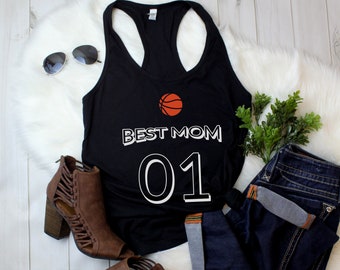 Womens Tank Top - Basketball Best Mom T Shirt, Birthday Gift, Basketball Mom, Being a Mom, Blessed Mama Shirt, Cute Gift Ideas, Mothers Day
