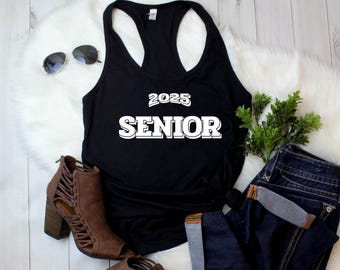 Womens Tank Top - 2025 Senior Shirt Women, Graduation T-Shirt, Class of 2025 Tee, High School Senior Gift, College Grad Shirt, Cute Senior