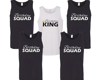 Men's Tank Top - Birthday Squad Shirts #2 - Bday King T-Shirts - Gift For Him - Funny Party Men's Tees - Birthday Group - Party Shirts