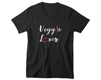 Mens V-neck - Veggie Lover #2 T Shirt, Vegan Shirt, Vegetarian Shirt, Vegan T Shirt, Veggie Shirt, Funny Vegan Shirt, Animal Lover Gift