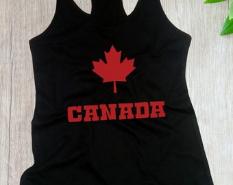 Womens Tank Top - Canadian Maple Leaf T Shirt, Canada Shirt, Canadian Flag, Canadian Tshirt, Canadian Flag Shirt, Canadian Pride, Racerback