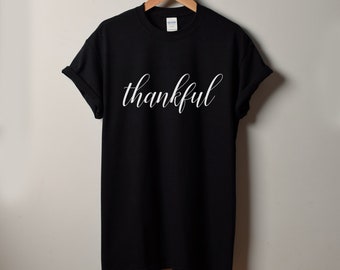 Thankful Shirt, Thanksgiving Shirt, Fall T-Shirt, Thankful and Blessed Tee, Autumn Outfit, Holiday Shirt, Cozy Fall Top, Gift for Her or Him