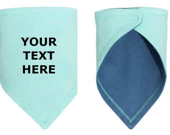 Personalized Bandana Bib, Custom Message, Baby Shower Gift, Baby Boy, Baby Girl, Reversible Cotton, Velcro Closure, Soft Premium Jersey