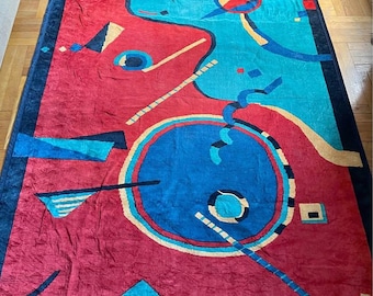 Vintage Luxury Geometric Heavy Abstract Velvet-y Blanket Sofa Cover 67"x93" Clean Soft