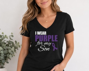 I Wear Purple For My Son Shirt, Epilepsy Awareness Tee, Support Ribbon Gift