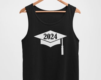 Mens Tank Top - 2024 Graduate T Shirt, Senior Shirt, Graduation Shirts, Class of 2024, Future Looks Brigh, New Beginnings, Class dismissed!