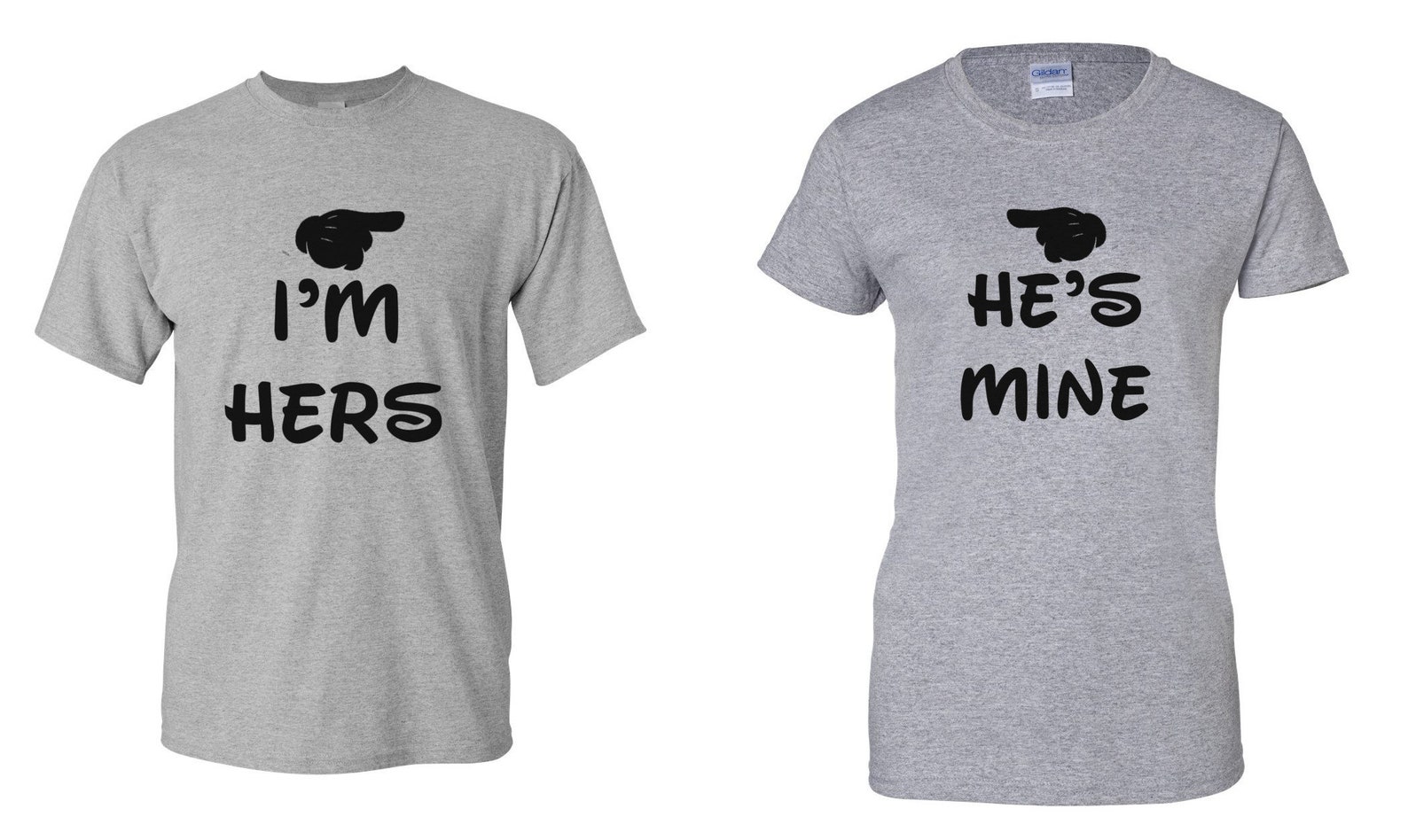 I'm Hers & He's Mine T Shirts SET Matching Couples - Etsy