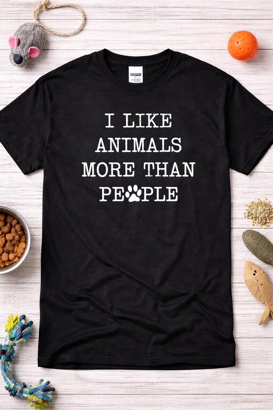 Cat Lover Shirt, Funny Cat Tee, I Like Animals More Than People Shirt ...