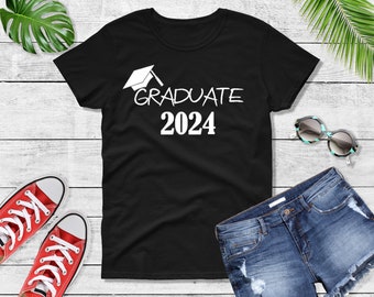Womens - Graduate 2024 T Shirt, Senior Shirt, Graduation Shirts, Class of 2024, Family Shirt, Graduate, Graduation Gift, Graduation Shirt