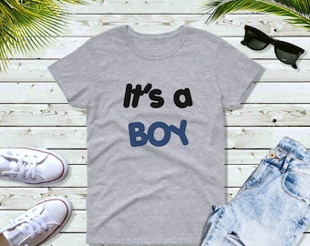 Womens It's a Boy - Baby Loading Shirt - Pregnancy T-Shirt - Pregnancy Announcement - Gender Pregnancy Reveal - New Baby Tee - New Mom Gift