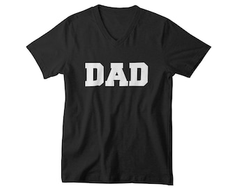 Mens V-neck Dad Shirt Funny Dad Gift From Daughter Daddy Shirt Modern Dad Shirt Best Dad Ever Shirt Son Gift Black Cotton Tee